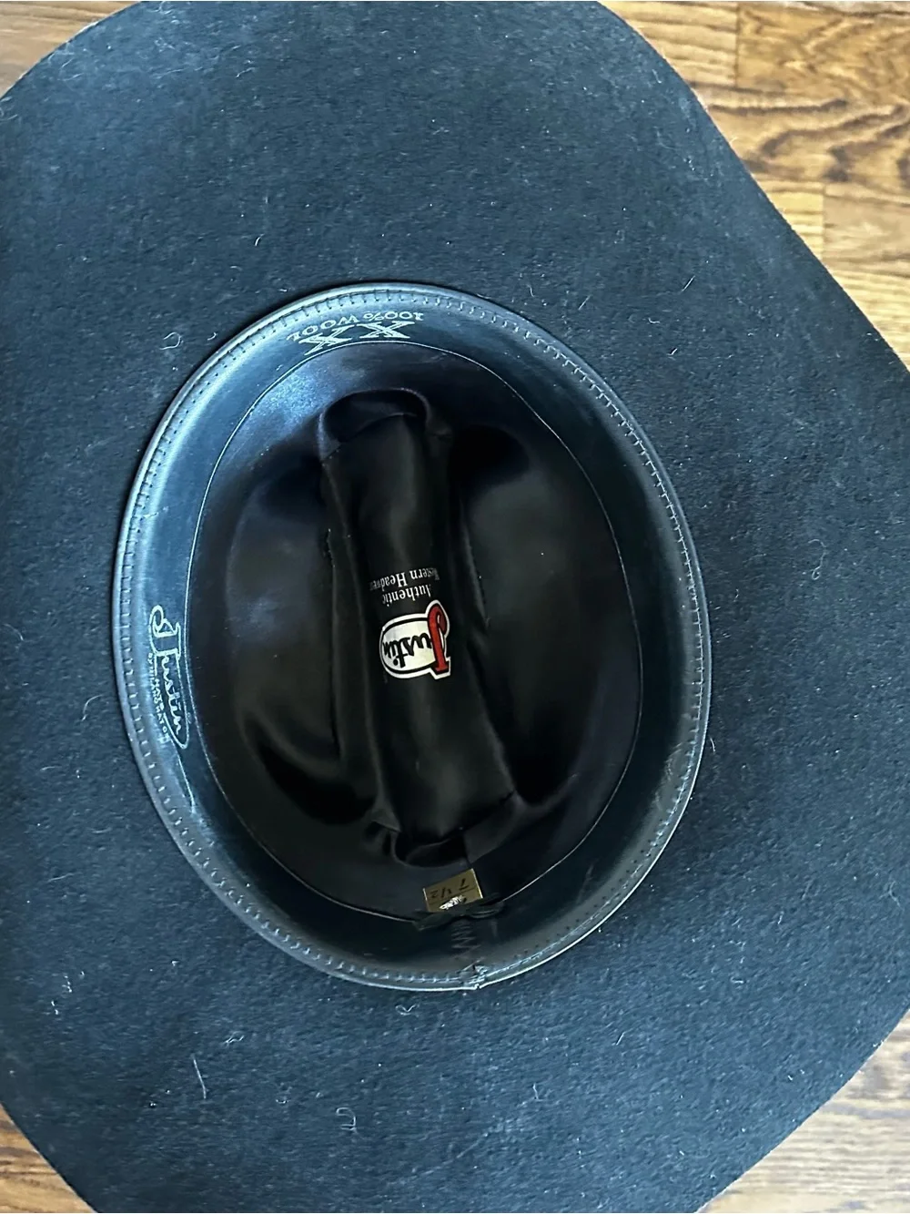 Justin by Milano Hat Co Black XX 100% wool cowboy hat western headwear size 7.5